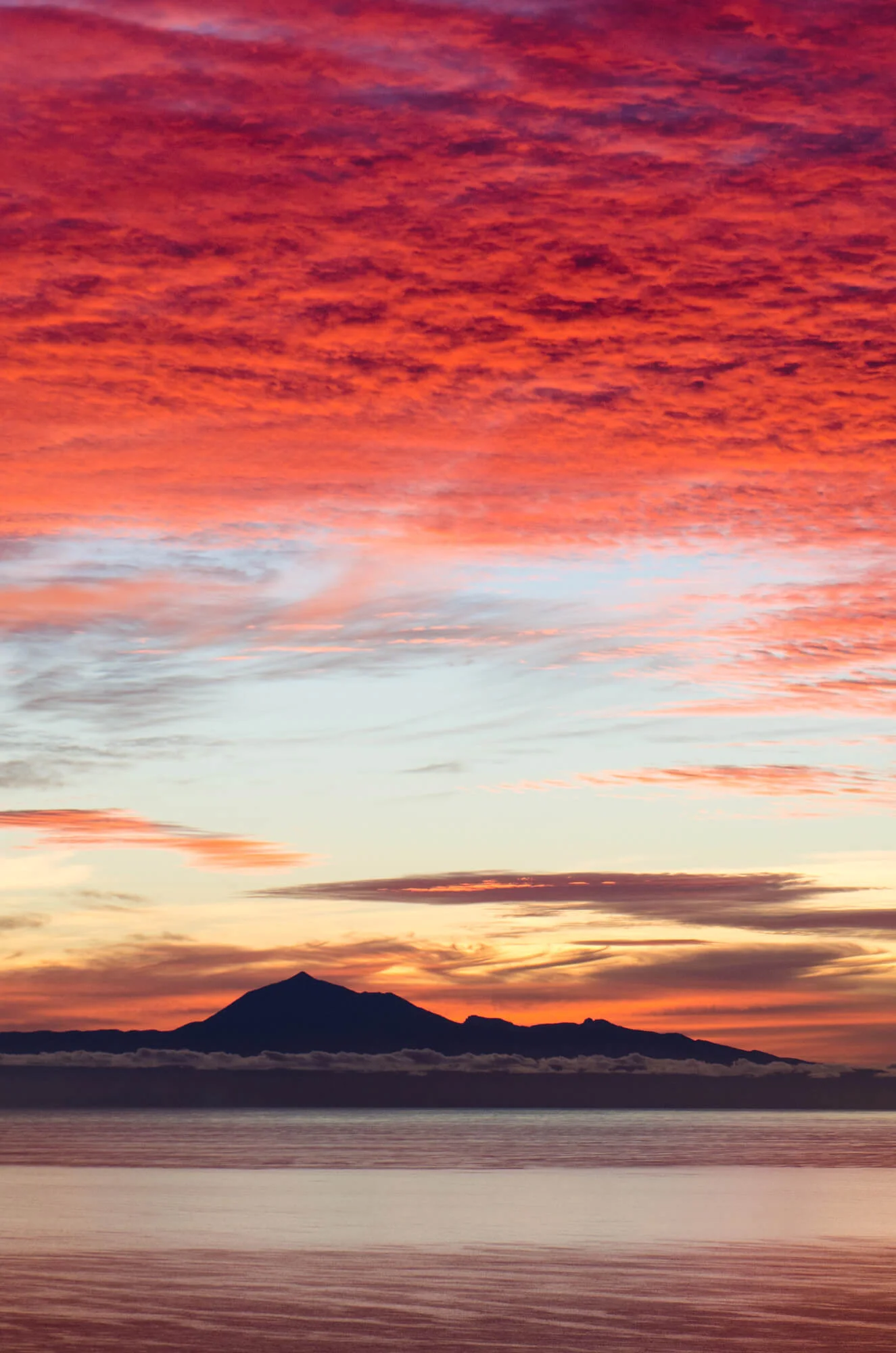 Tenerife sunset from the ocean